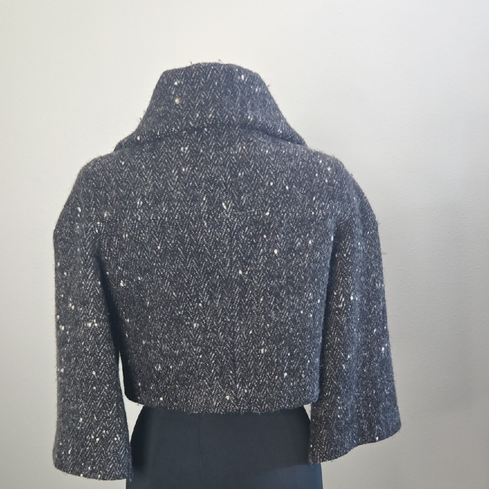 UNITED COLORS OF BENETTON Black Tweed Crop Swing Jacket - Picture 3 of 10